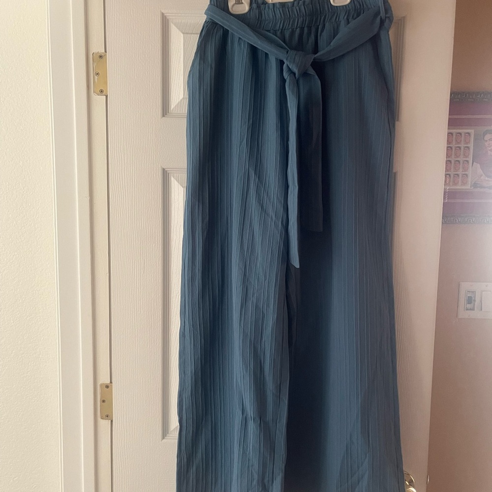 SHEIN Blue Wide-Leg Pants